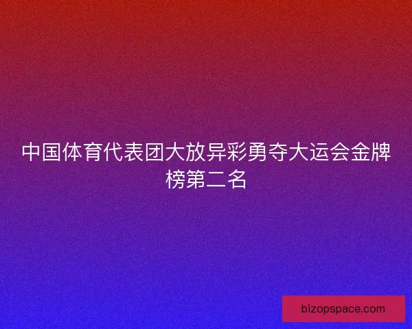 中国体育代表团大放异彩勇夺大运会金牌榜第二名
